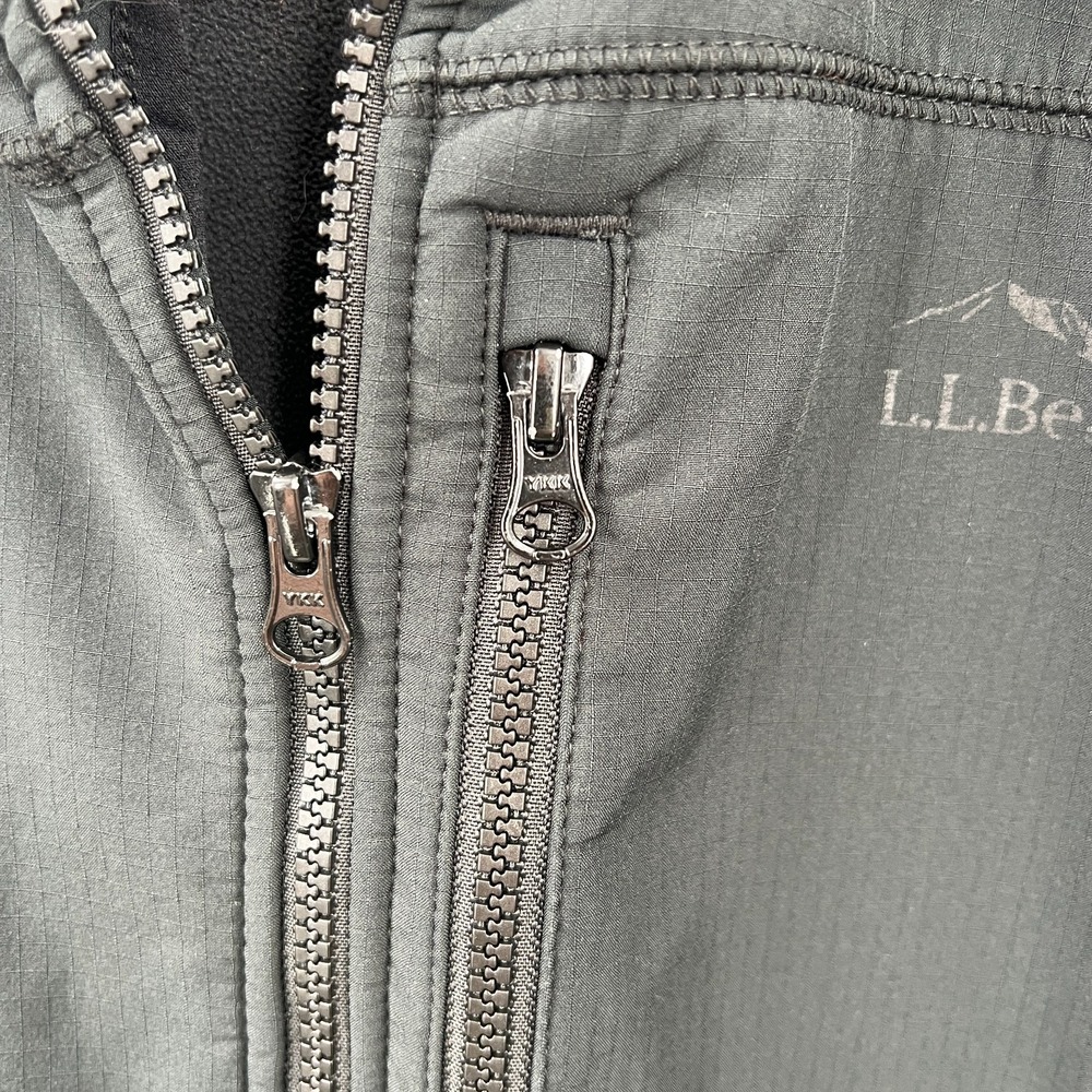L.L. Bean softshell full zip front lightweight jacket black gray‎ XL Tall XLT - Picture 5 of 11